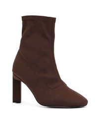 Темно-коричневые ботильоны из плотной ткани от Senso