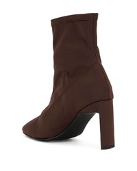 Темно-коричневые ботильоны из плотной ткани от Senso