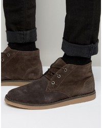Темно-коричневые ботинки дезерты от Lacoste