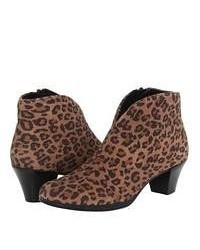 Темно-коричневые ботинки с леопардовым принтом