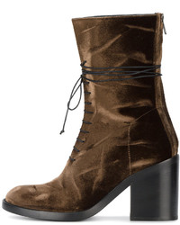 Женские темно-коричневые ботинки от Ann Demeulemeester