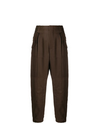 Женские темно-коричневые брюки-галифе от Chloé