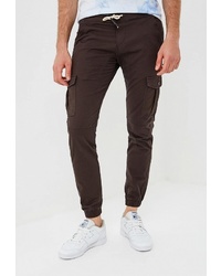 Темно-коричневые брюки карго от Young & Rich
