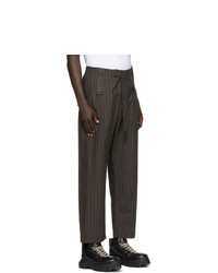 Темно-коричневые брюки чинос в вертикальную полоску от Craig Green
