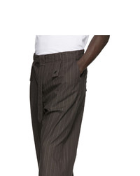 Темно-коричневые брюки чинос в вертикальную полоску от Craig Green