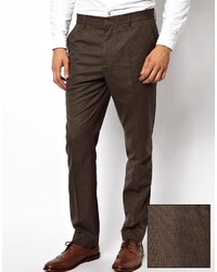 Мужские темно-коричневые брюки от Asos
