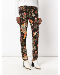 Женские темно-коричневые джинсы с принтом от Etro