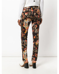 Женские темно-коричневые джинсы с принтом от Etro