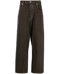 Мужские темно-коричневые джинсы с цветочным принтом от Sunflower