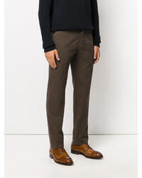 Мужские темно-коричневые джинсы от Kiton