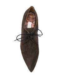 Темно-коричневые замшевые ботильоны на шнуровке от L'Autre Chose