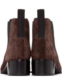 Темно-коричневые замшевые ботильоны от Acne Studios