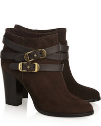 Темно-коричневые замшевые ботильоны от Jimmy Choo
