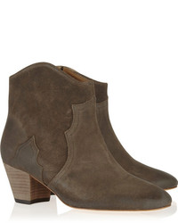Темно-коричневые замшевые ботильоны от Isabel Marant