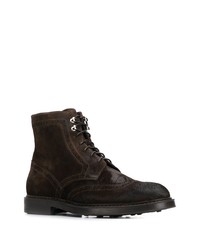 Темно-коричневые замшевые ботинки броги от Doucal's