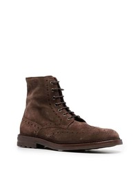 Темно-коричневые замшевые ботинки броги от Brunello Cucinelli