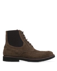 Темно-коричневые замшевые ботинки броги от Eleventy
