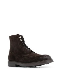 Темно-коричневые замшевые ботинки броги от Doucal's