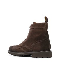 Темно-коричневые замшевые ботинки броги от Doucal's