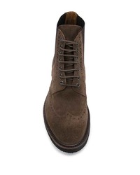 Темно-коричневые замшевые ботинки броги от Eleventy