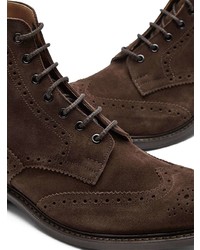 Темно-коричневые замшевые ботинки броги от Tricker's