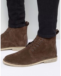 Темно-коричневые замшевые ботинки дезерты от Asos