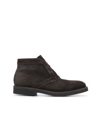 Темно-коричневые замшевые ботинки дезерты от Canali