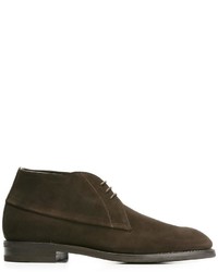 Темно-коричневые замшевые ботинки дезерты от Canali