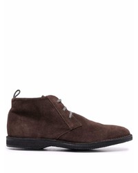 Темно-коричневые замшевые ботинки дезерты от Corneliani