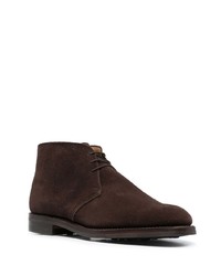 Темно-коричневые замшевые ботинки дезерты от Crockett Jones