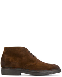 Темно-коричневые замшевые ботинки дезерты от Doucal's