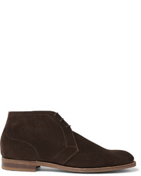 Темно-коричневые замшевые ботинки дезерты от Edward Green
