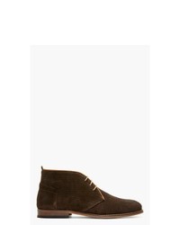 Темно-коричневые замшевые ботинки дезерты от H By Hudson