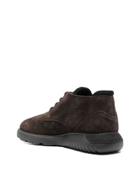 Темно-коричневые замшевые ботинки дезерты от Hogan