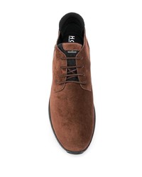 Темно-коричневые замшевые ботинки дезерты от Hogan