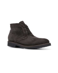 Темно-коричневые замшевые ботинки дезерты от Canali