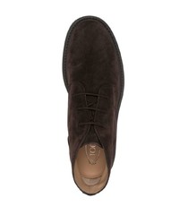 Темно-коричневые замшевые ботинки дезерты от Tod's