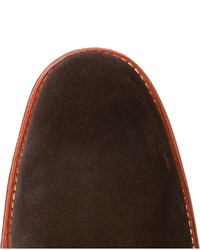 Темно-коричневые замшевые ботинки дезерты от Grenson