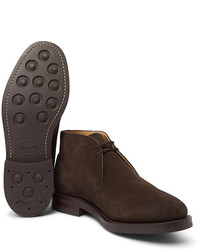 Темно-коричневые замшевые ботинки дезерты от Church's