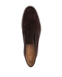 Темно-коричневые замшевые ботинки дезерты от Santoni