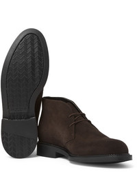 Темно-коричневые замшевые ботинки дезерты от J.M. Weston
