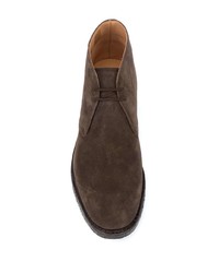 Темно-коричневые замшевые ботинки дезерты от Church's