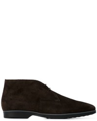 Темно-коричневые замшевые ботинки дезерты от Tod's