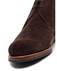 Темно-коричневые замшевые ботинки дезерты от Grenson