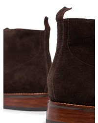 Темно-коричневые замшевые ботинки дезерты от Grenson