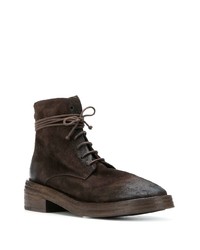 Женские темно-коричневые замшевые ботинки на шнуровке от Marsèll