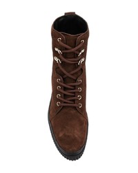 Женские темно-коричневые замшевые ботинки на шнуровке от Tod's