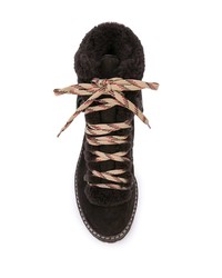 Женские темно-коричневые замшевые ботинки на шнуровке от See by Chloe