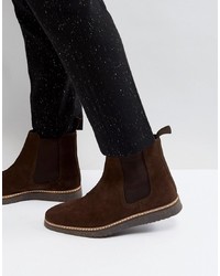 Мужские темно-коричневые замшевые ботинки челси от ASOS DESIGN