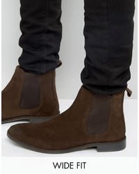 Мужские темно-коричневые замшевые ботинки челси от Asos